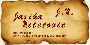 Jasika Miletović vizit kartica